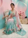 Tew Soft Tabby Digital Print With Embroidery Work Sarees
